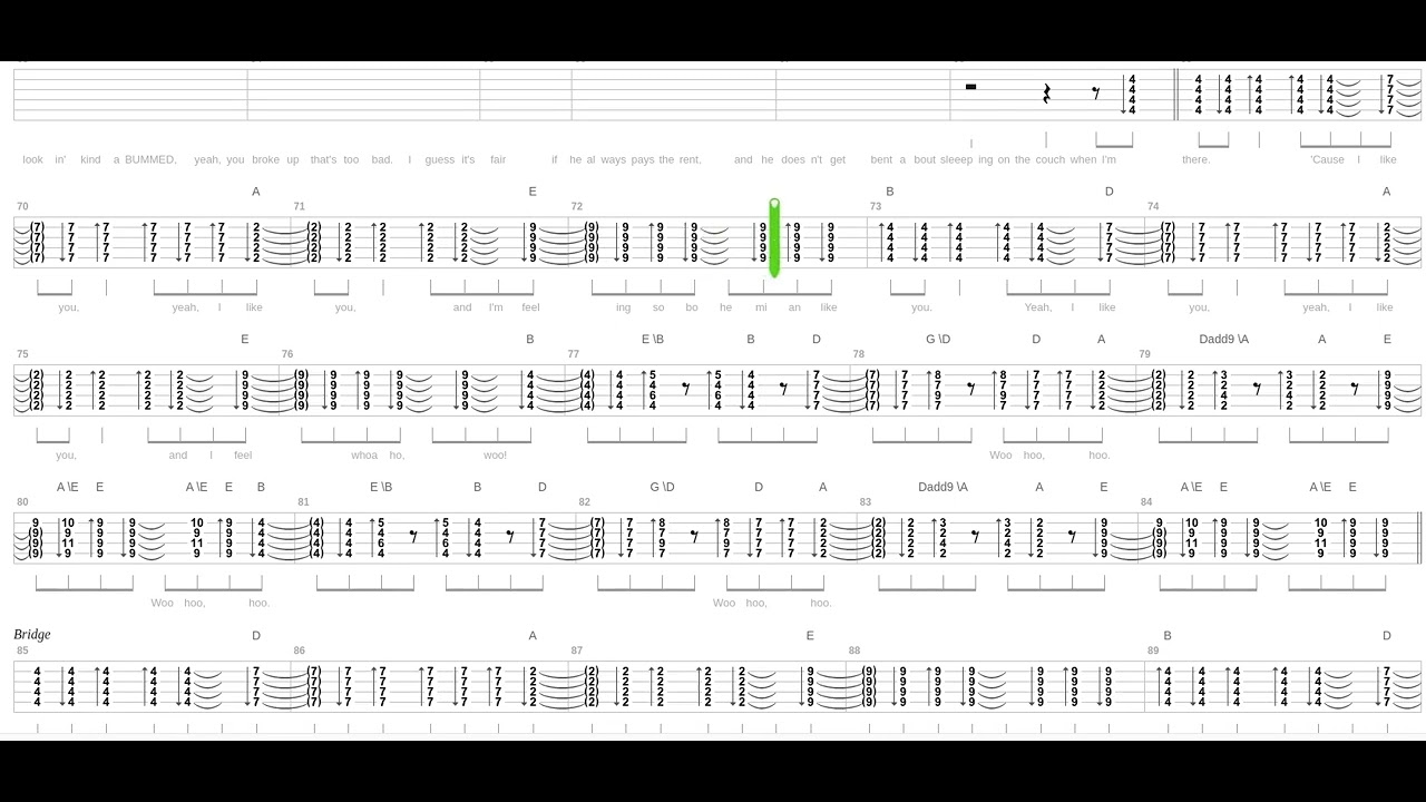 Bohemian Like You Tab by Dandy Warhols + Guitar only + Guitar tab