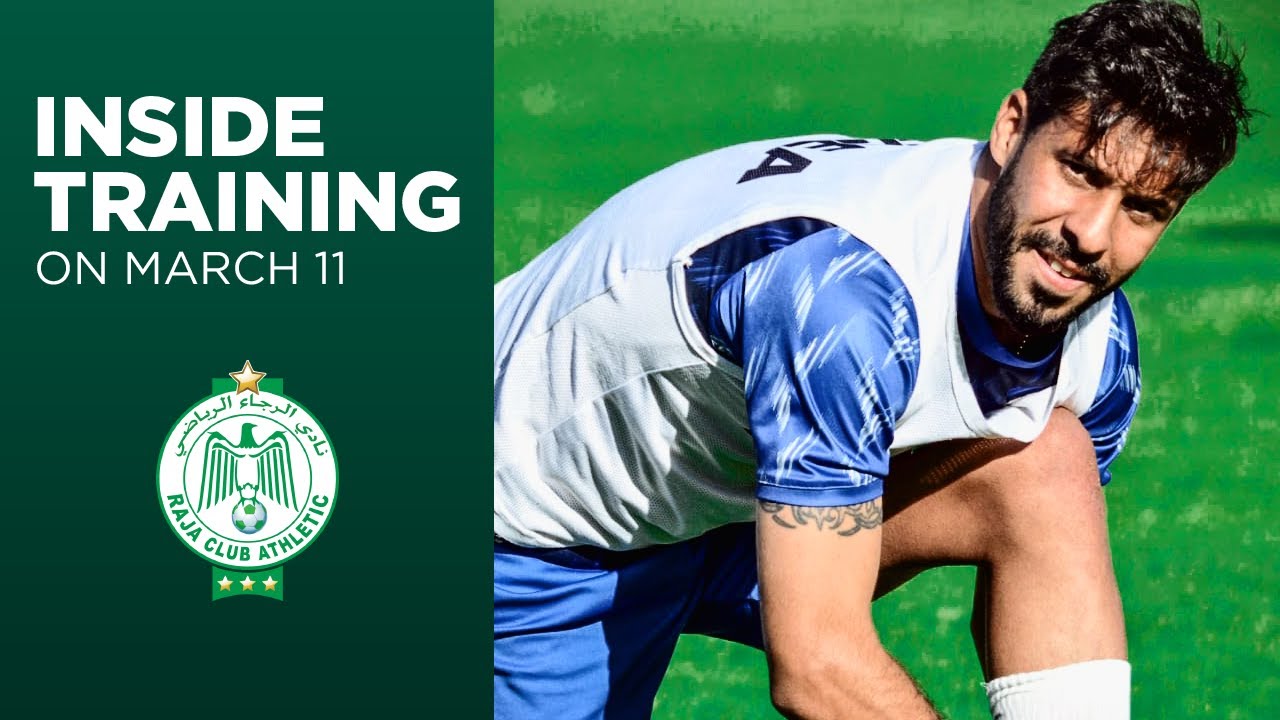 Behind-the-scenes from Raja Club Athletic training, on March 11