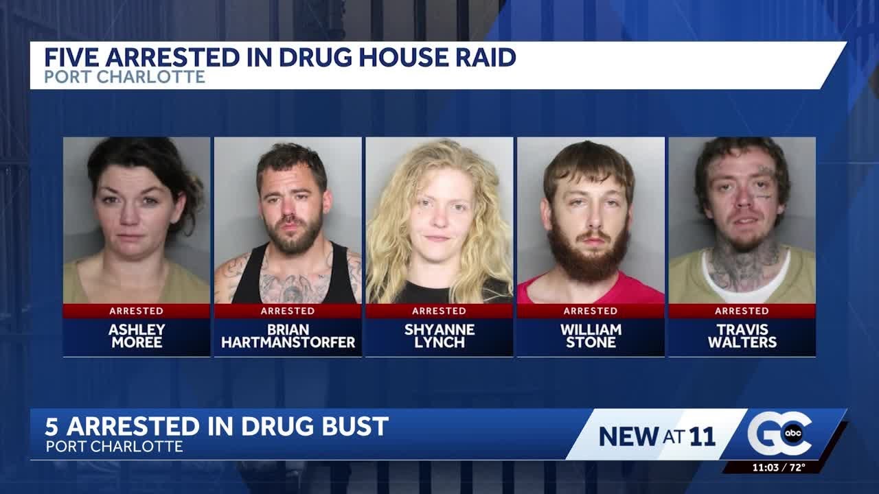 5 arrested after drug house raid in Port Charlotte