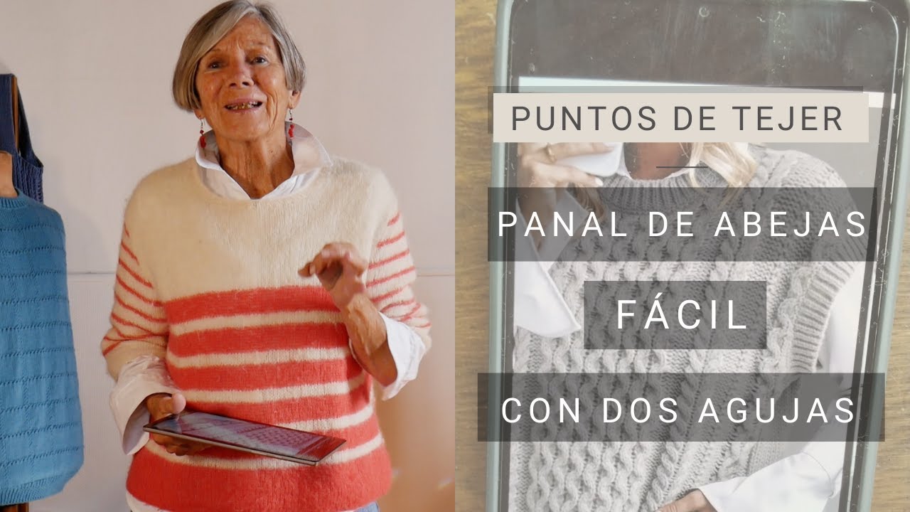 Tejer con dos agujas punto panal de abejas con trenzas 🧶 