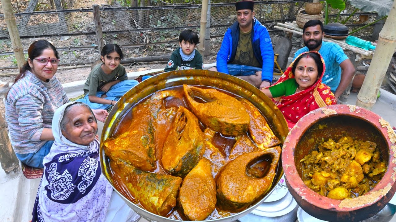 New year স্পেশাল মাটির হাড়িতে হাঁসের মাংস সঙ্গে ভাতের মধ্যে ইলিশ সেদ্ধ | Handi Duck curry & hilsha