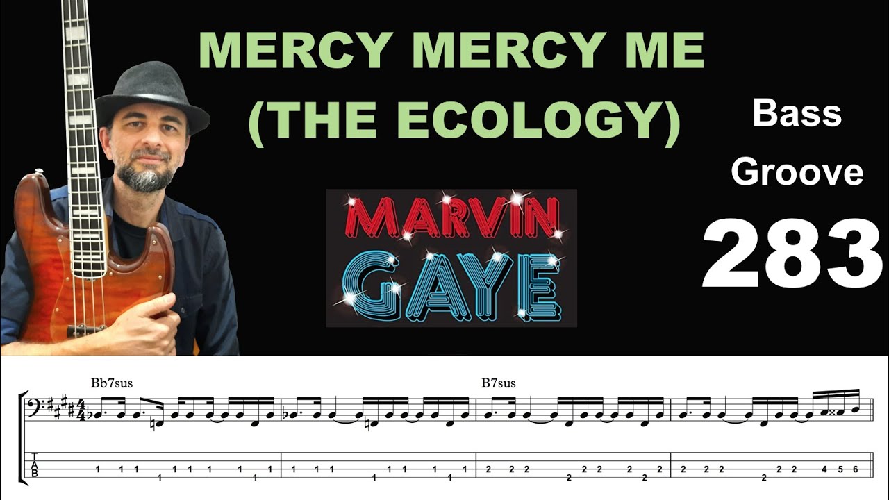 MERCY MERCY ME (THE ECOLOGY) (Marvin Gaye) How to Play Bass Groove Cover with Score & Tab Lesson