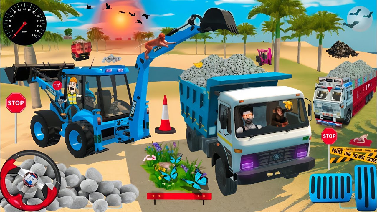 🔴Drive JCB and Uploading 🪨🏗Stone From Dumper🌋 Truck in Game #truck​ #jcb​ #tractor​ #dumper​ #games​