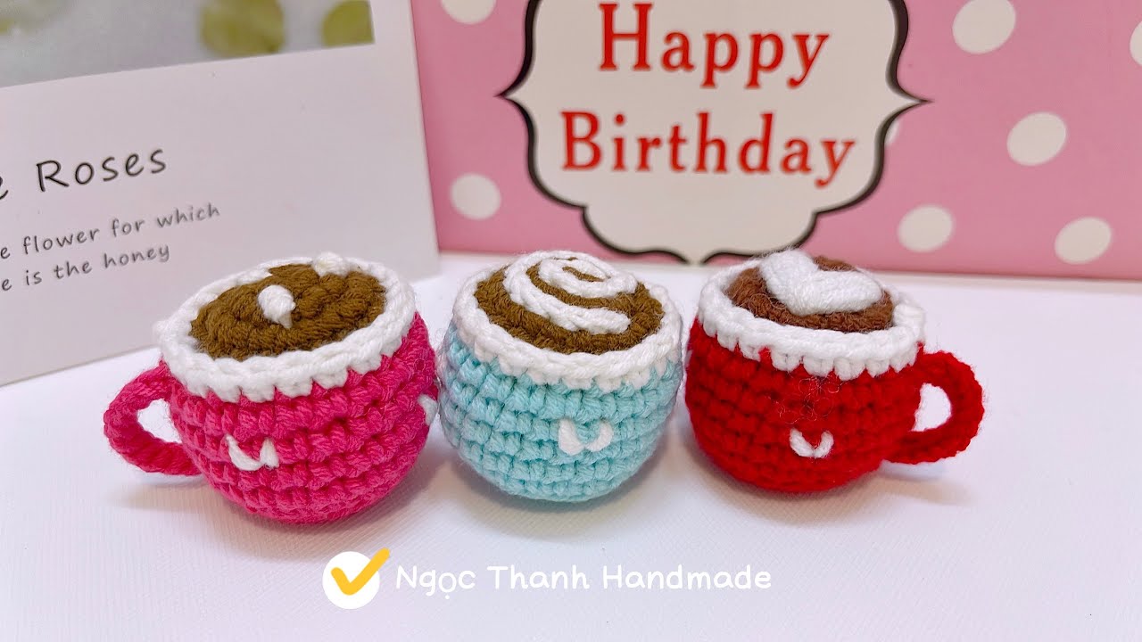 #65 - HD ( Eng Sub ) Móc Tách Cà Phê Bằng Len ☕️ - Ngọc Thanh 💕/ How to Crochet a Wool Coffee Cup?