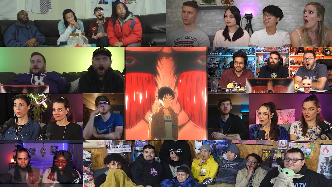 Attack On Titan (Shingeki no Kyojin) | 1x4 | Colossal Titan Reappears Reaction Mashup