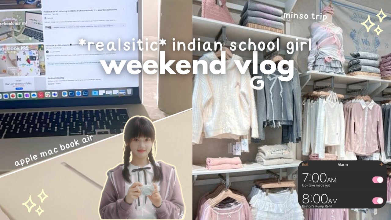 [ WEEKEND] RESET ROUTINE  *realistic* ‧₊˚ 🫐 unboxing MACBOOK AIR, shopping with friends, 7 AM, rain