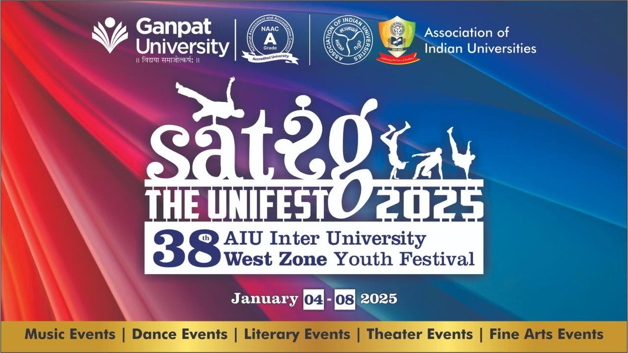 🔴LIVE || SATRANG 38TH AIU West Zone Unifest 2025 || Stage# 1 || GANPAT UNIVERSITY