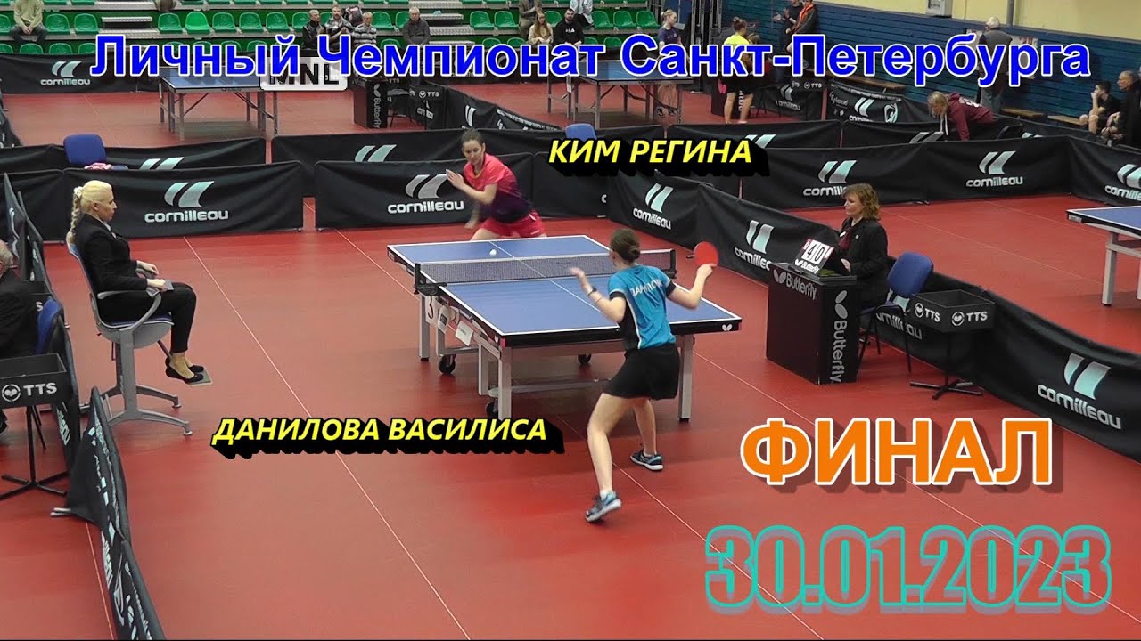 ФИНАЛ Ким Р. 1187 - Данилова В. 1708 Личный Чемпионат 2023 Санкт-Петербурга настольный теннис 30.01