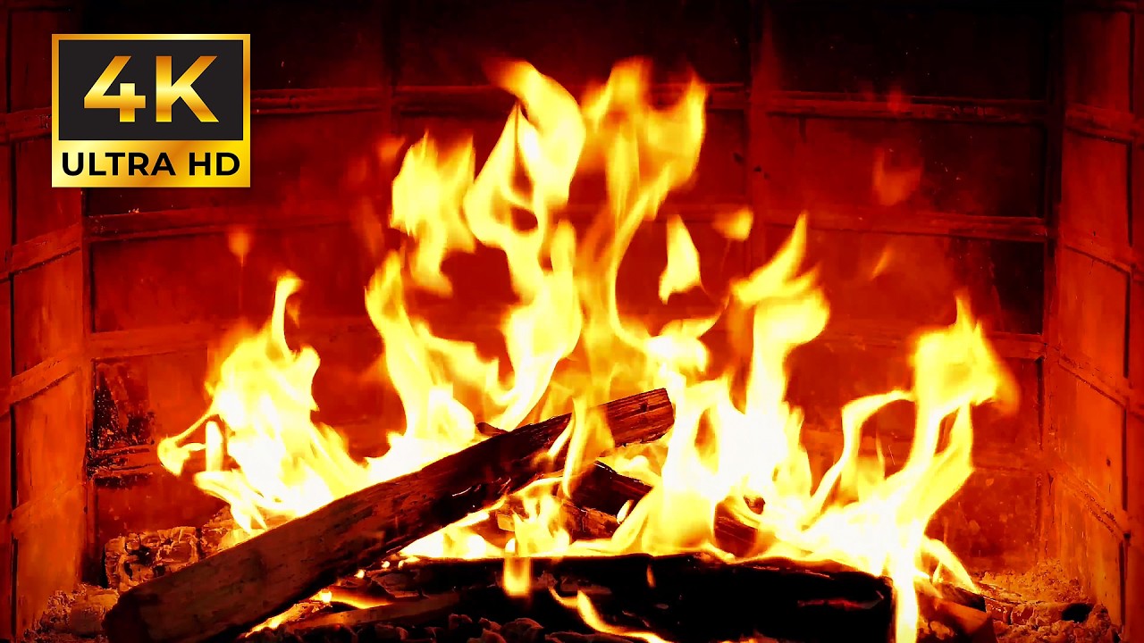 🔥 Cozy Christmas Fireplace 4K (12 Hours). Crackling Fire & Relaxing Ambience for Sleep & Work