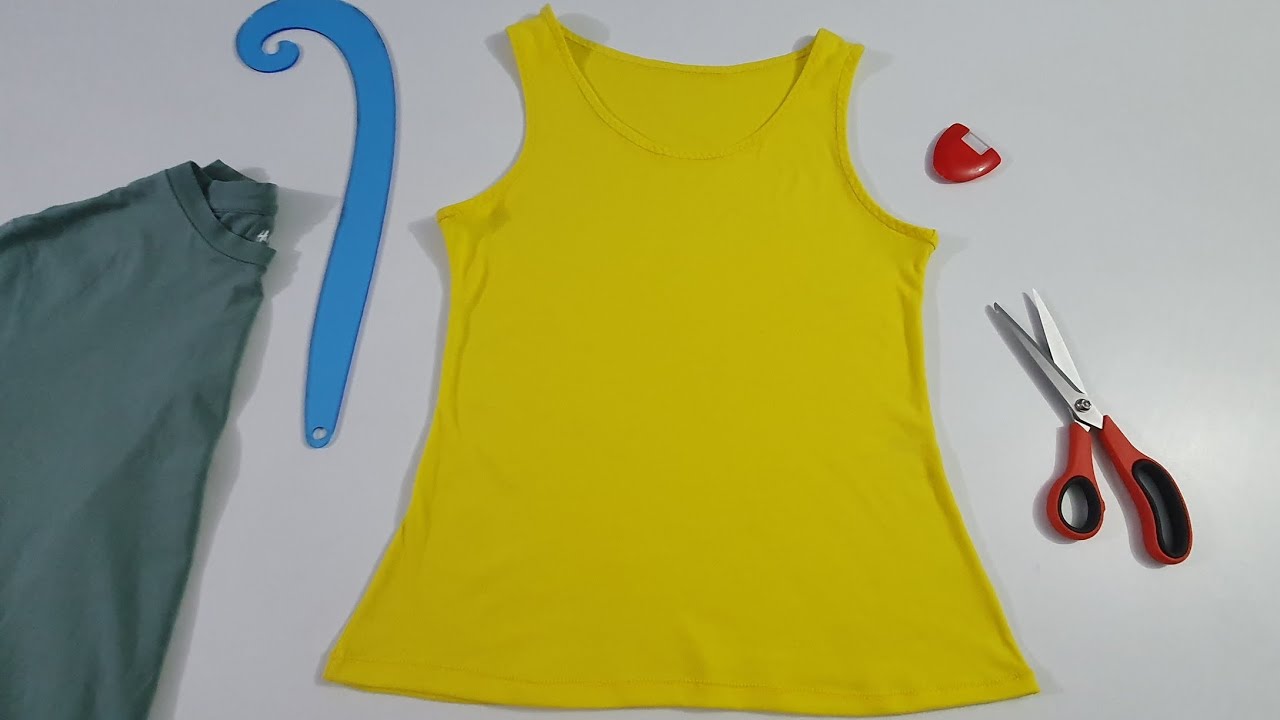 Haz una camiseta de tirantes para el calor. | Sin trazo.