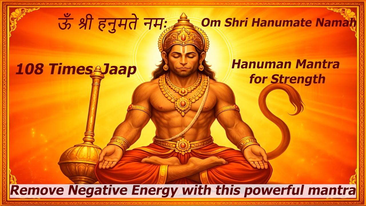 ॐ श्री हनुमते नमः | Om Shri Hanumate Namah | 108 Times Powerful Hanuman Mantra Jaap
