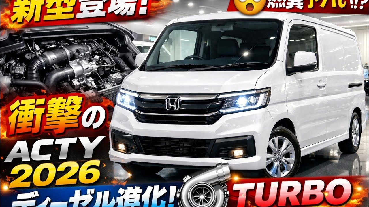【衝撃】Honda Acty Diesel Neo 2026が常識を覆す！未来の軽商用車を完全公開🔥🚗