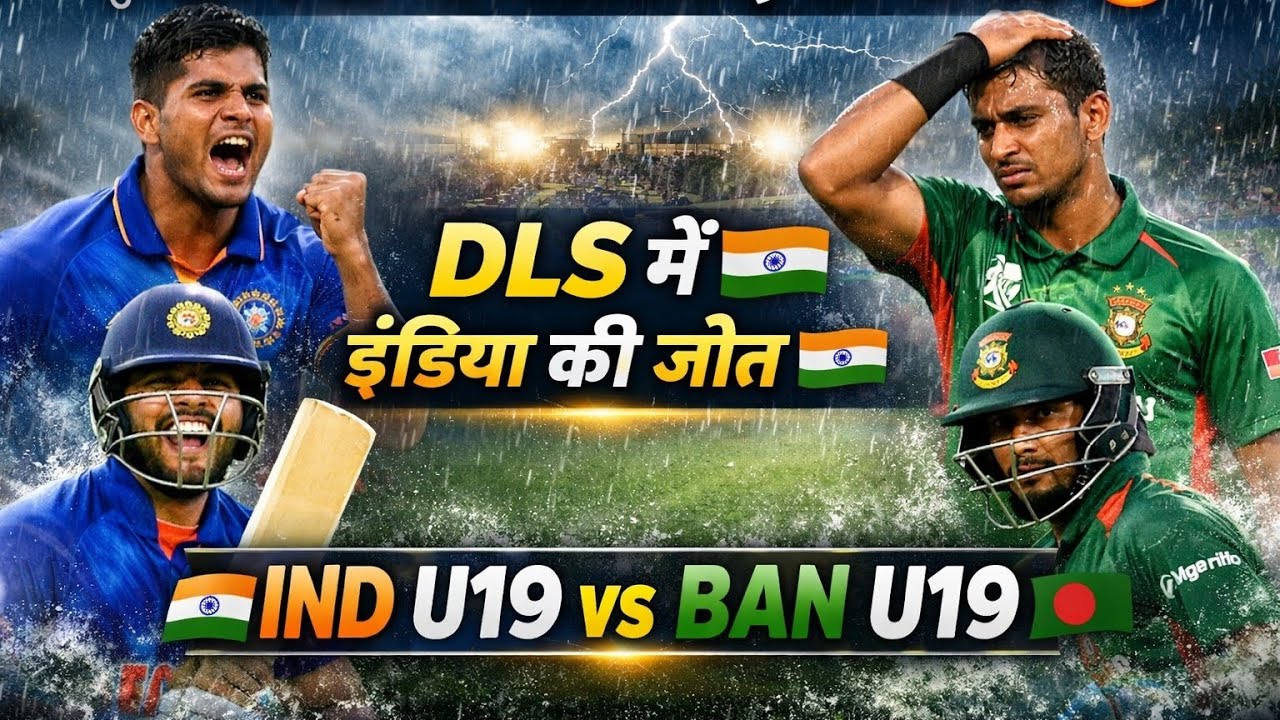 India U19 vs Bangladesh U19 Highlights | बारिश ने पलट दिया मैच | DLS से भारत की धमाकेदार जीत 🔥