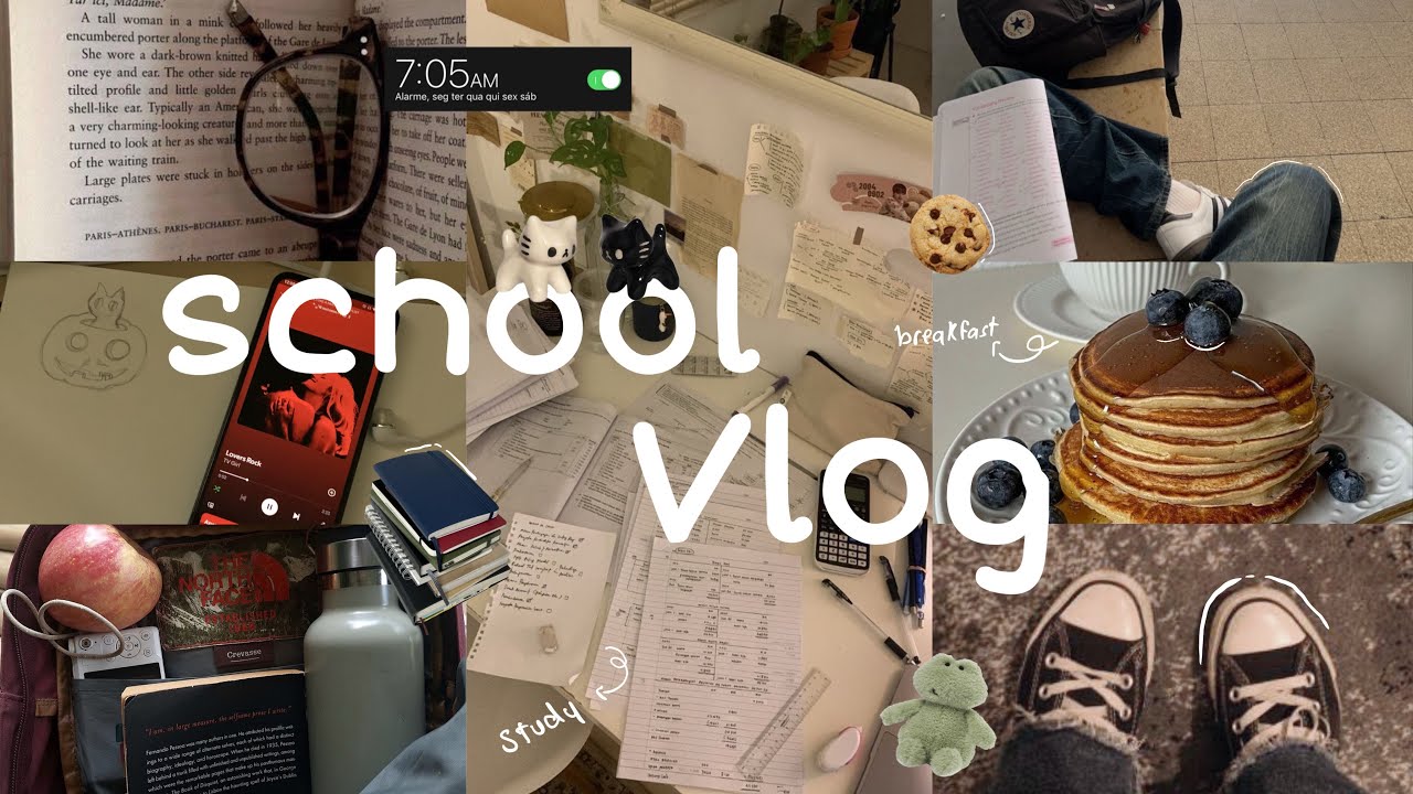 school vlog | morning routine, study w/me, clean, outfits, breakfast…