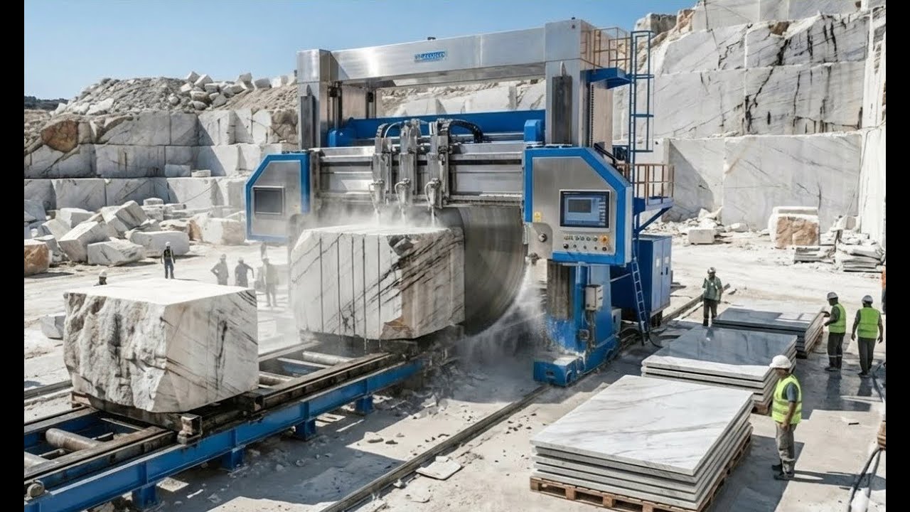 Inside the Massive Stone Factory – How Marble Rock Is Manufactured Into Luxury Furniture