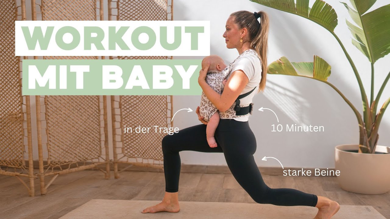 10 MIN WORKOUT mit Baby in Trage | Babywearing Postpartum Workout | Rückbildung