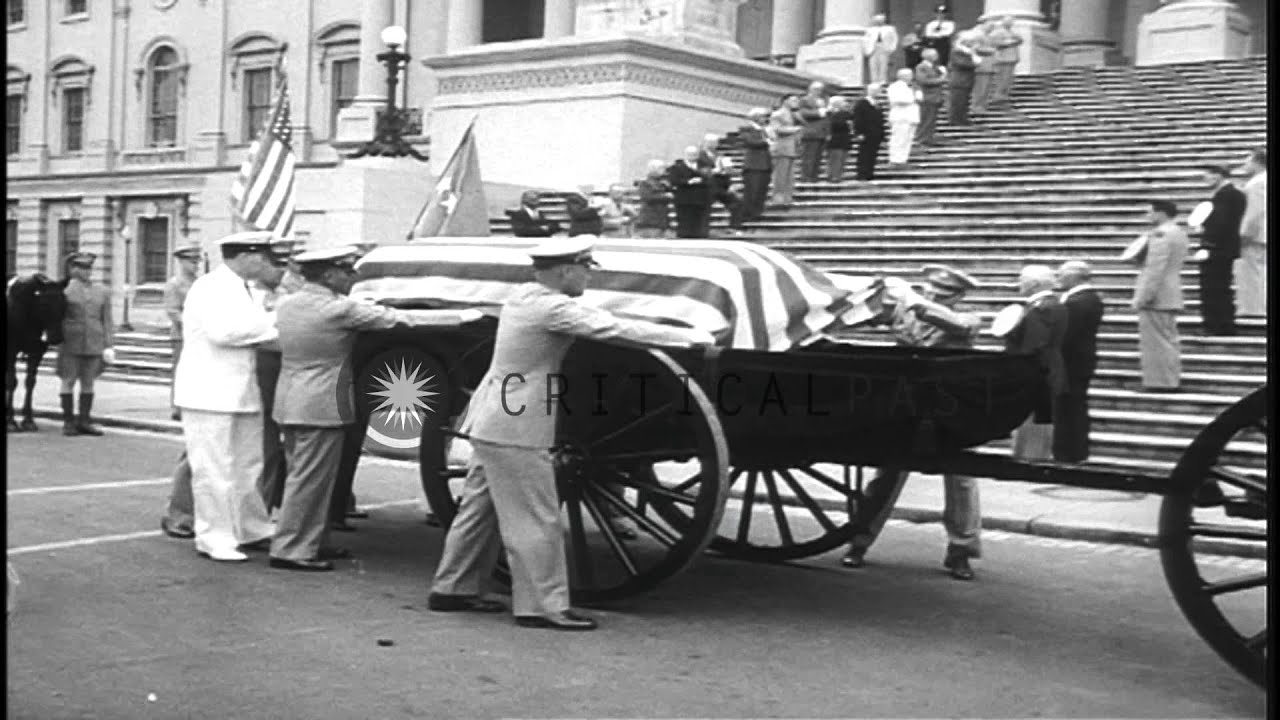 People pay their last respects to General Pershing before his funeral at Arlingto...HD Stock Footage