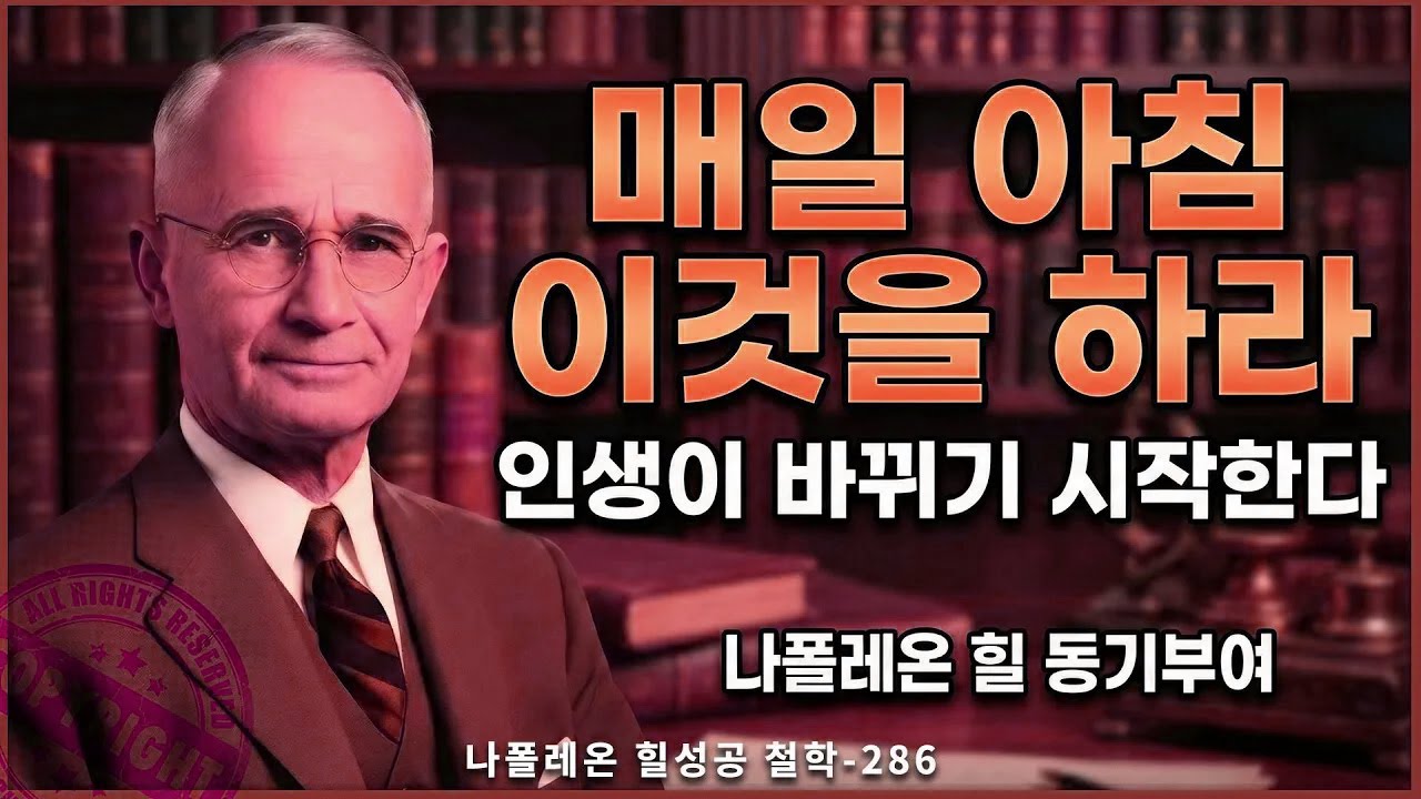 매일 아침 이것을 하라인생이 바뀌기 시작한다나폴레온 힐 동기부여