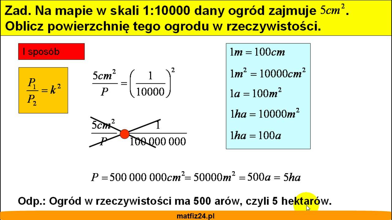 Podobieństwo figur i skala do kwadratu - Zadanie w gimnazjum - Matfiz24.pl