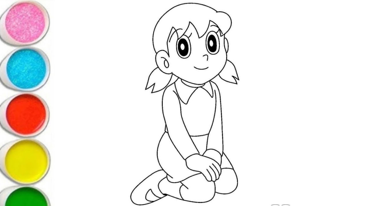 How To Draw Shizuka From Doremon Easy Step By Step | Draw A Cute Shizuka Using Pencil  Drawing 