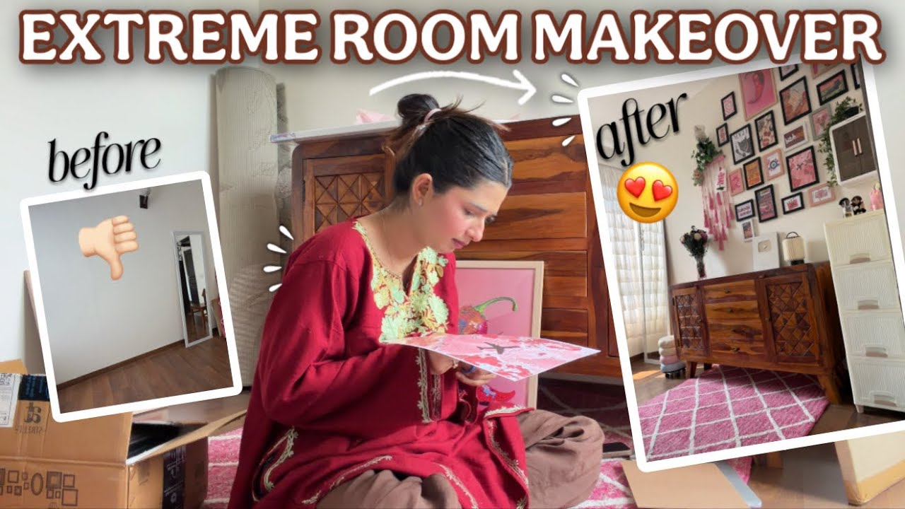 *EXTREME* ROOM MAKEOVER using ONLY basics😳 // Rupal Yadav