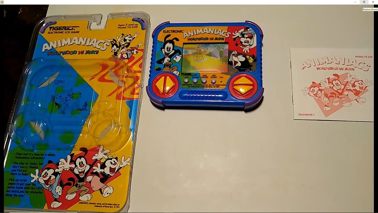 Animaniacs Hollywood Hi Jinx Tiger Electronics Handheld LCD Game (Full Game)