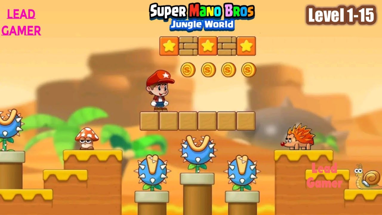 Super Mano Bros Jungle World Level 1-15  #gameplay #gaming #games