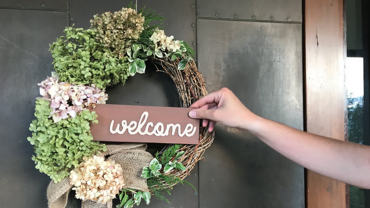 HORTENSIENKRANZ einfach! | Hydrangea door wreath easy!
