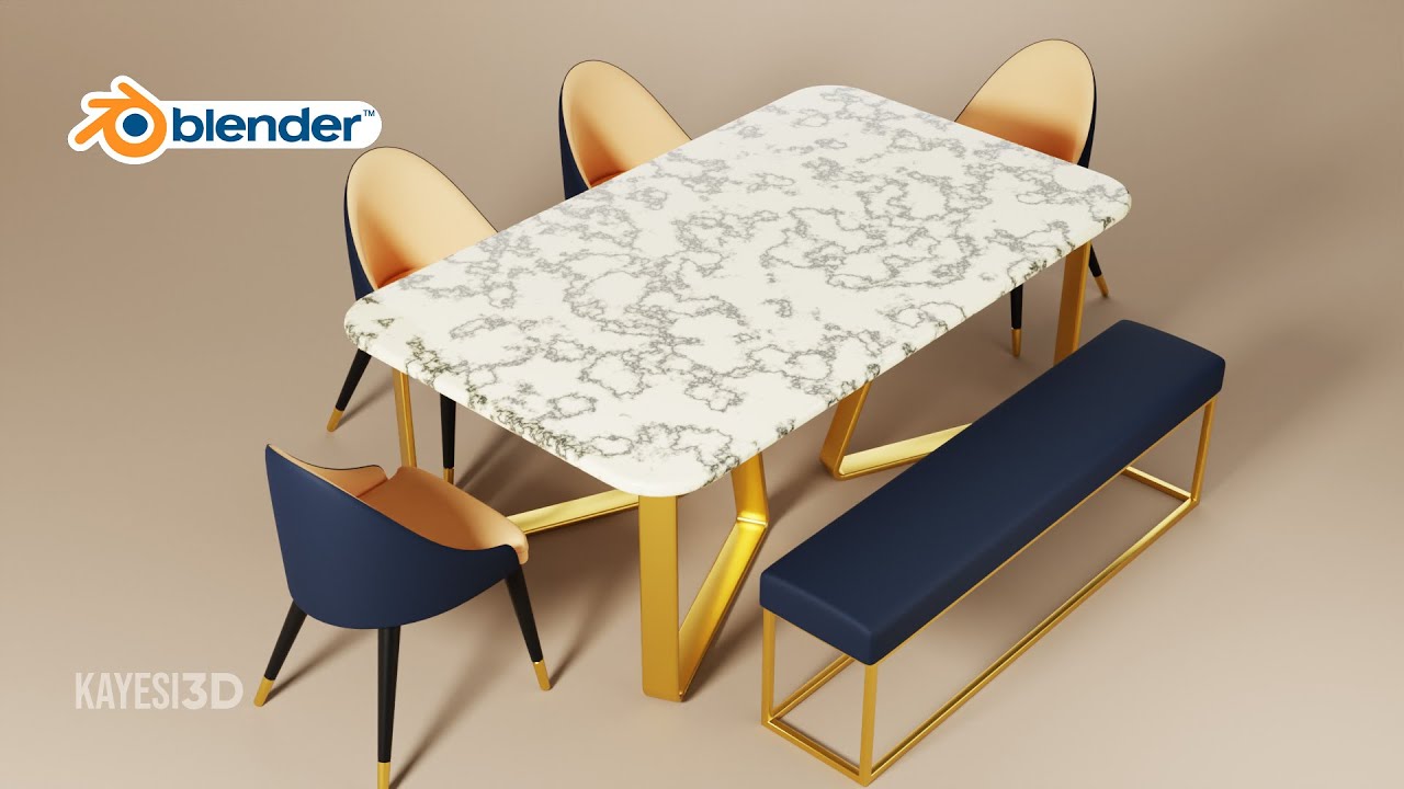 Dining table set in Blender | Modeling and adding materials | Timelapse tutorial