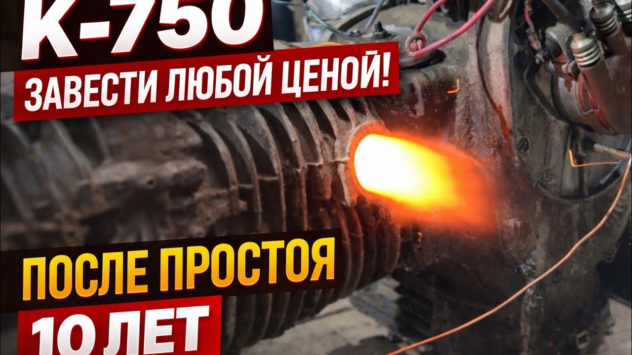 ЗАВЕСТИ любой ЦЕНОЙ К-750 простоял 10 ЛЕТ!!! 