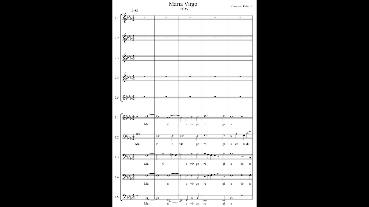 MARIA VIRGO A 10 (C.35) by Giovanni Gabrieli {Audio + Full score}