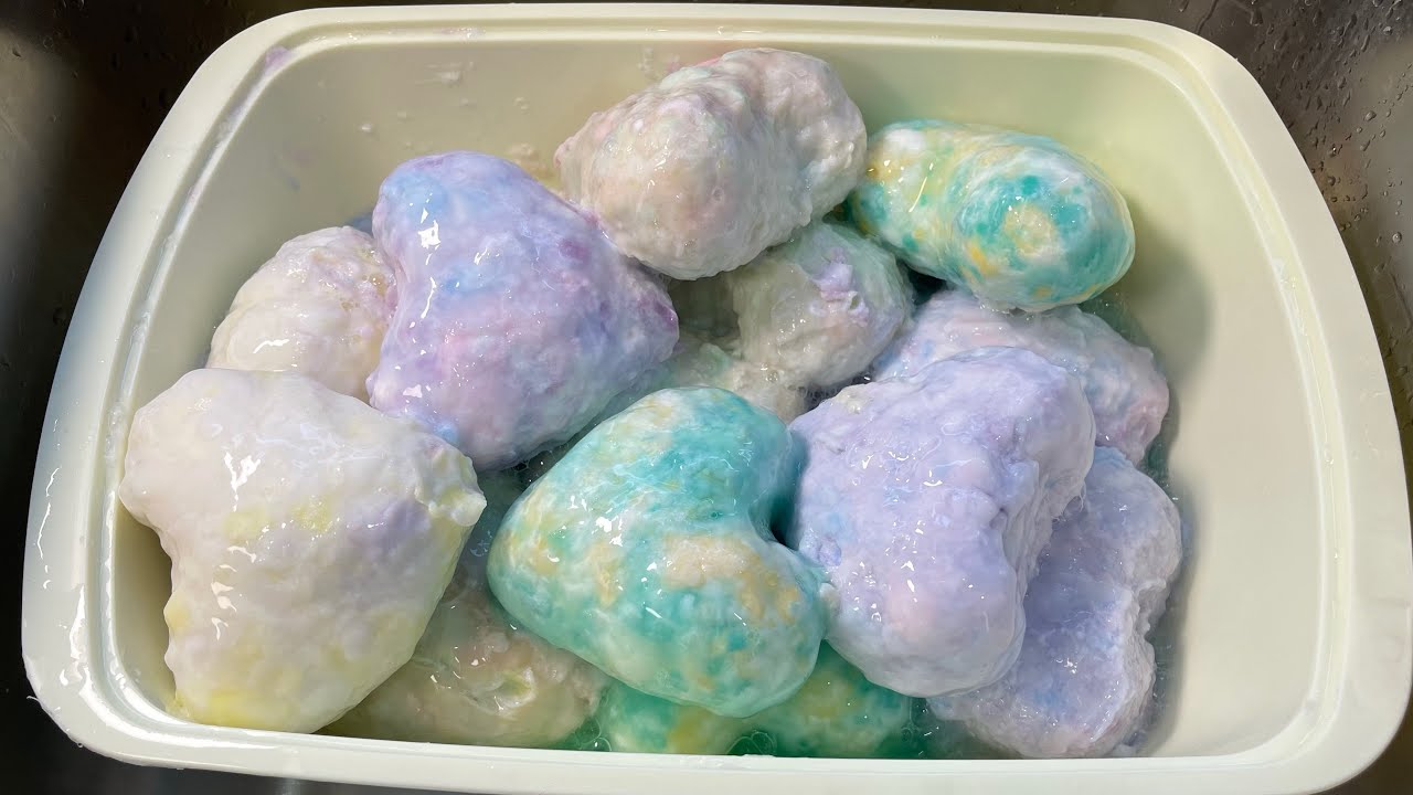 ASMR SOAP | SOAKED SOAP | MUSHY SOAP | RECYCLE SOAP SETS 💜💚🤍 #acmp #asmrsoap #soakedsoap