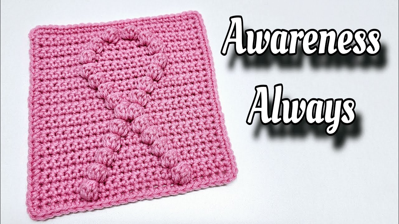 Crochet Awareness Ribbon Granny Square Tutorial - Make it in Any Color