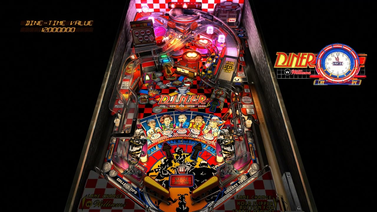 Diner (Williams 1990) VPW - Visual Pinball X - 2x Dine Time!