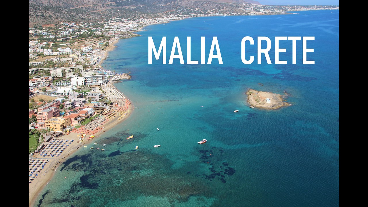 Malia Crete-flying over coast line HD