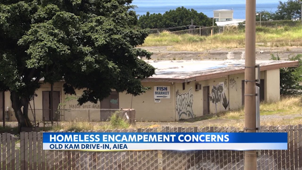 Locals frustrated after shuttered Oahu movie drive-in becomes homeless encampment