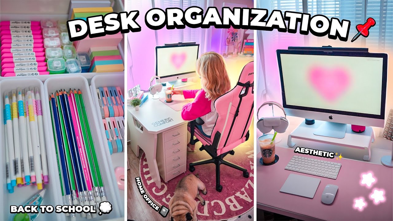 ОРГАНИЗАЦИЯ РАБОЧЕГО СТОЛА!💭 *все по полочкам как в Pinterest* aesthetic desk organization