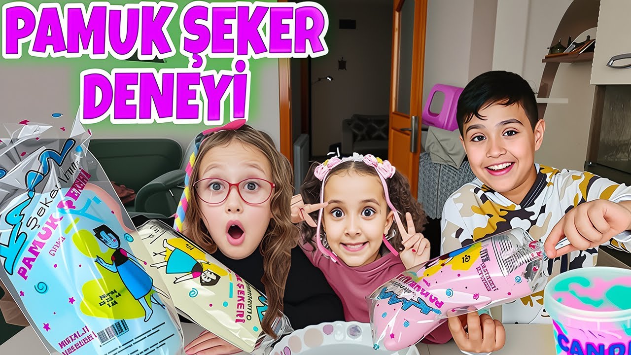 BAHAR BANU ALYA VE MUSTAFA EREN İLE PAMUK ŞEKER DENEYİ YAPTIK !!