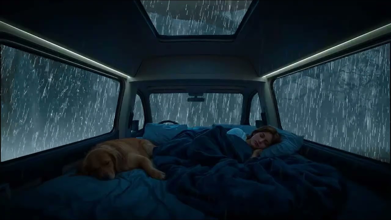 🌧️✨💤 ASMR Rain Sleep Stillness | Cozy Van Night Sounds