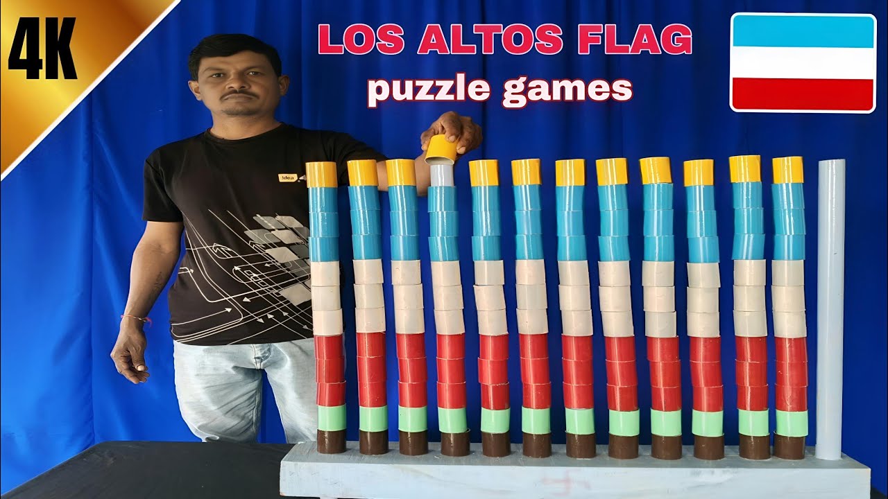 LOS ALTOS Flag Colours Cylinder Matching Game Challenge videos , Mast Combination 