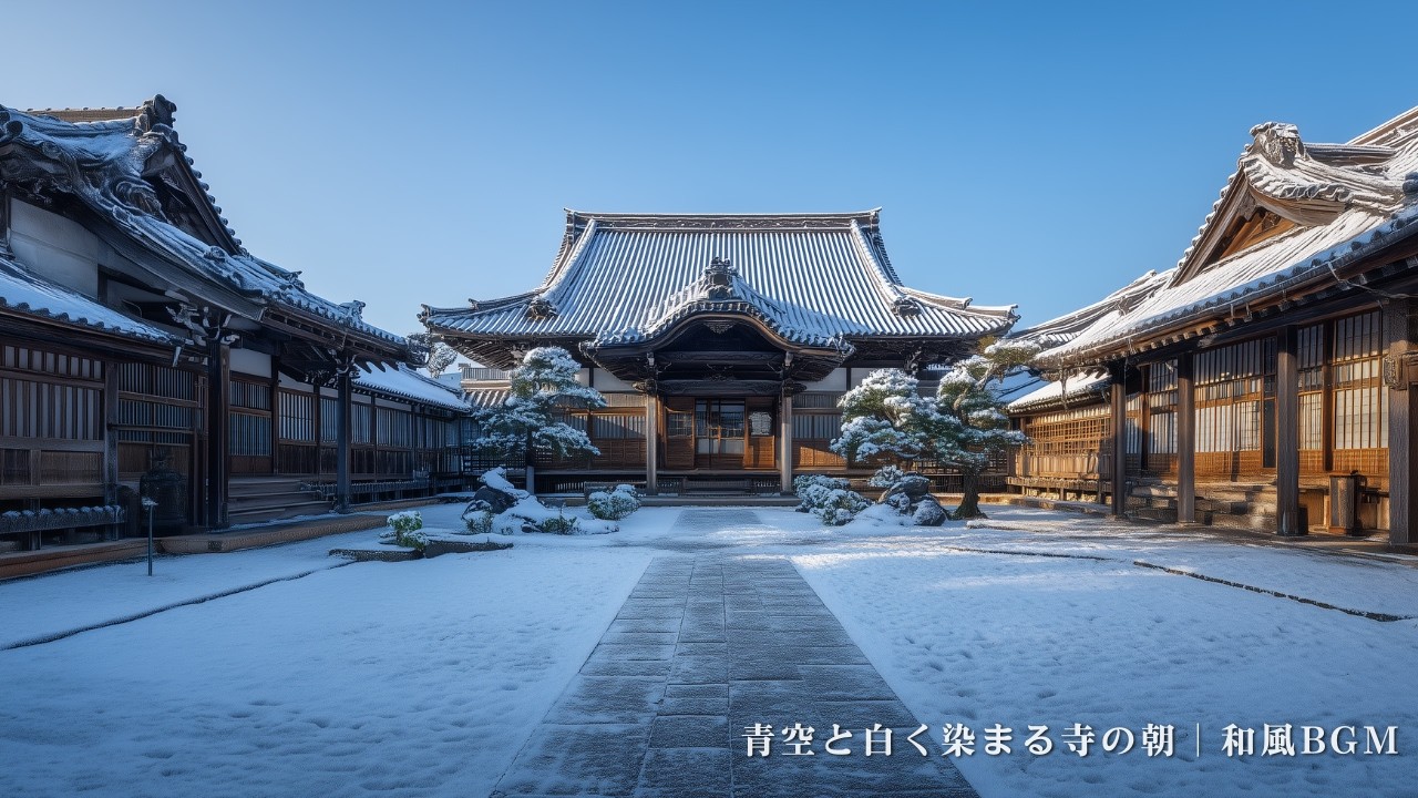 【朝の和風 BGM】青空がきれいな朝に流す作業用BGM｜春空の寺院