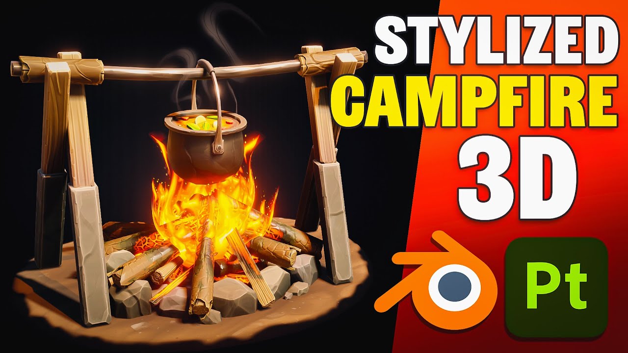 Stylized Campfire - Blender & Substance Painter