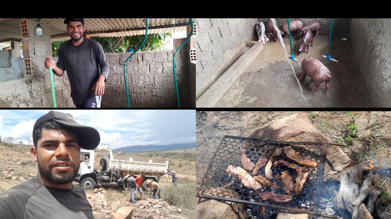 HOJE FOI UM CHURRASCO NA PEDEIRA PRA NOIS TRABALHANDO 