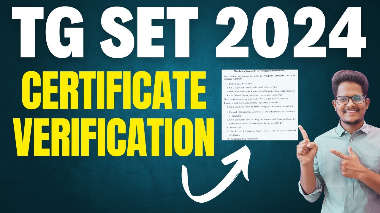 TG SET 2024 Certificate Verification | TG SET 