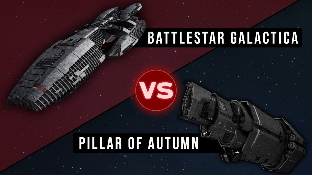 Pillar of Autumn (Halo) vs. the Battlestar Galactica (RE-UPLOAD) | Starship Versus