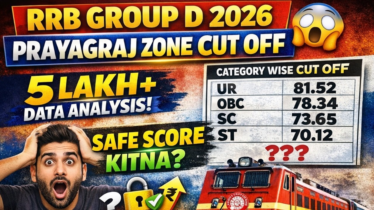 RRB Group D 2026 PRAYAGRAJ Zone Cut Off 😱 | 5 Lakh+ Data Analysis | Safe Score Kitna?