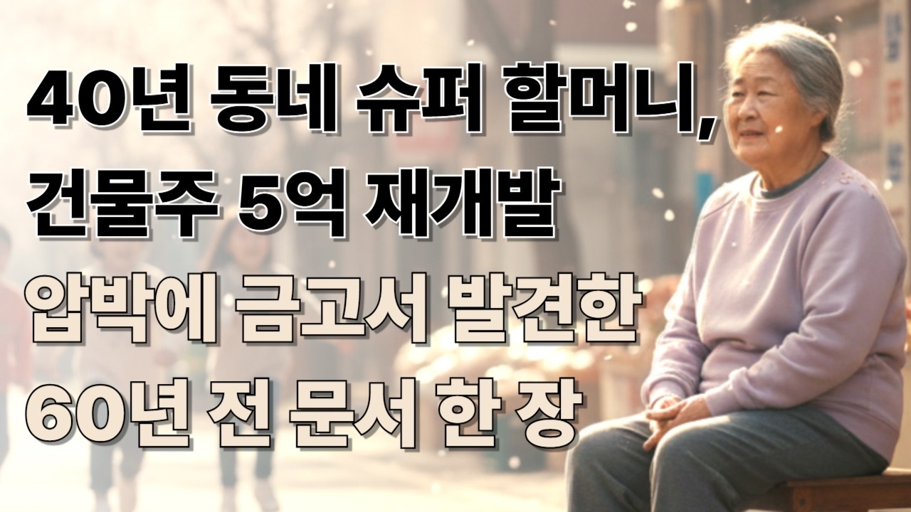 40년 동네 슈퍼 할머니 건물주 5억 재개발 압박에 금고서 발견한 60년 전 문서 한 장