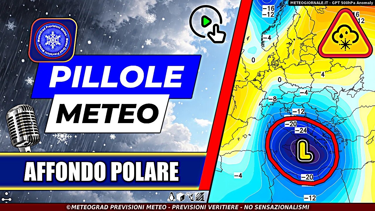 METEO &ndash; Attenzione! Nuovo Affondo Polare con Neve in Collina