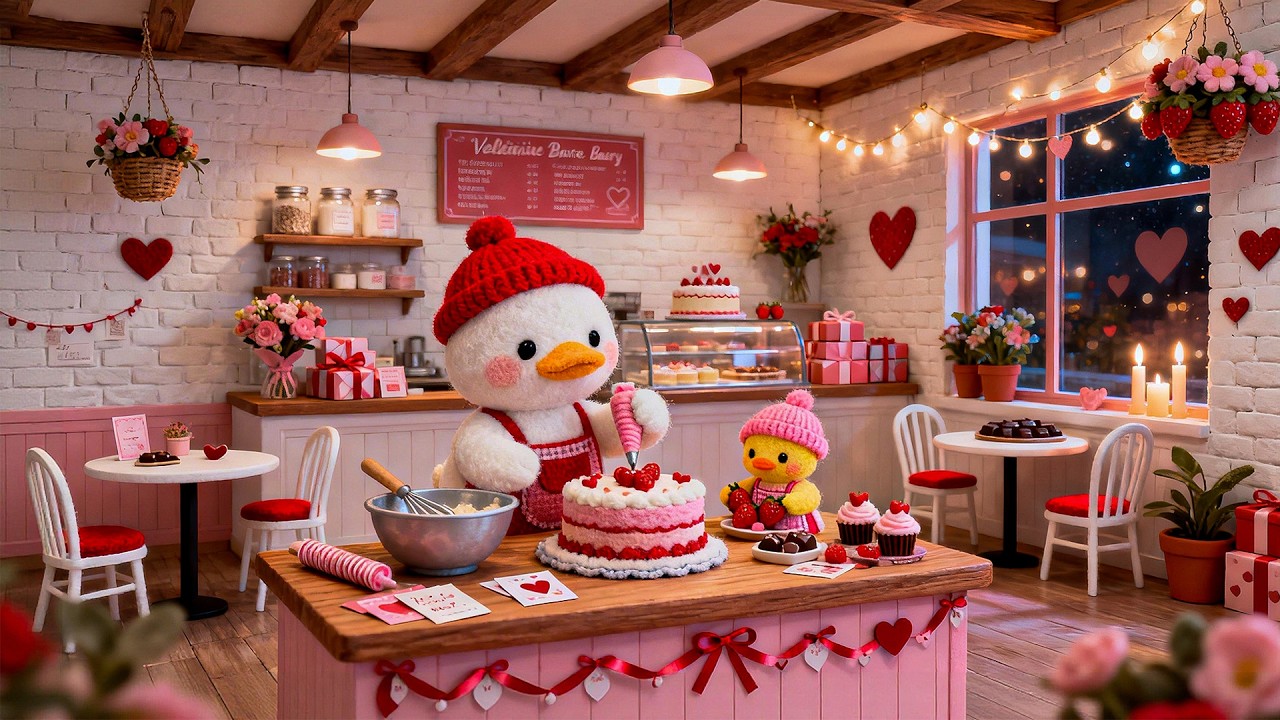 Valentine’s Cozy Bakery with Quackfi 💖 Cozy Jazz Romantic for Couple Love, Relaxation & Happy Vibes