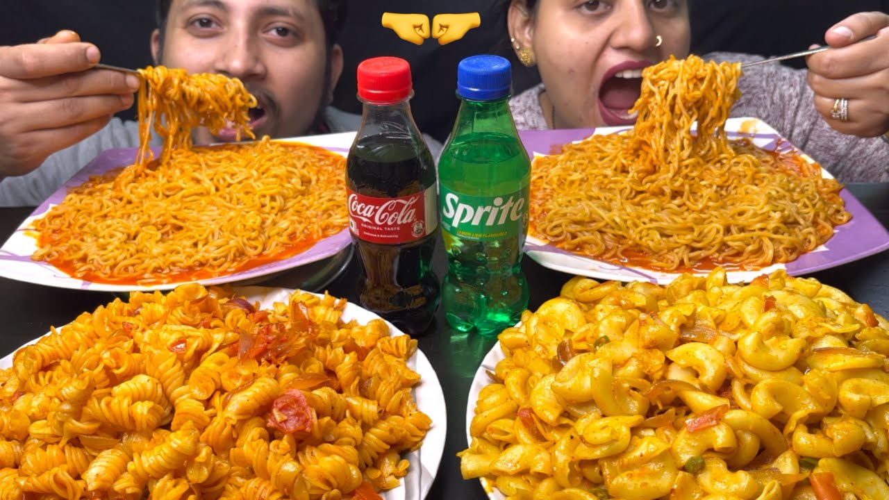 Spicy 🌶️ Korean Noodles, Macroni & Pasta Challenge I Husband vs Wife Challenge I Foodie Gd